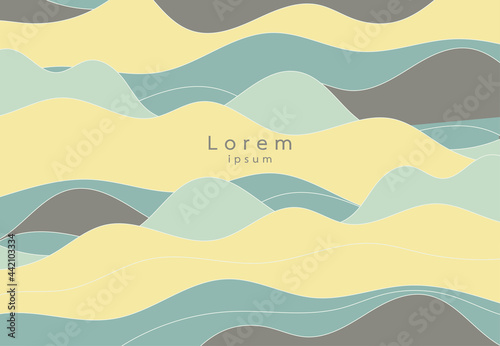 Abstract background with Poster dynamic waves color organic. Modern minimalist design style for Card, Banner, Website, Brochure. Vector illustration