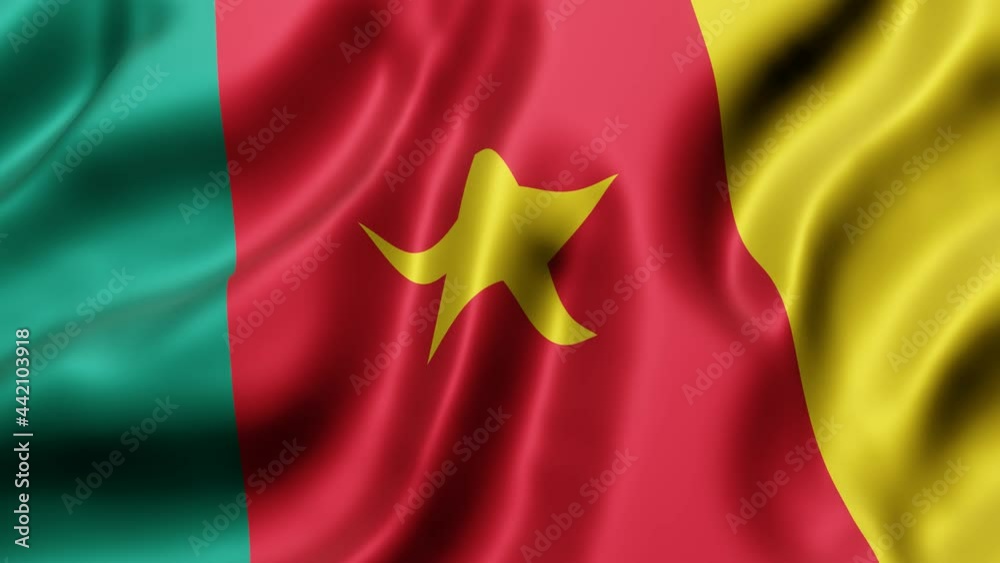 3d rendering of a National Cameroon flag waving in a looping motion 3d rendering of a National Cameroon flag waving in a looping motion