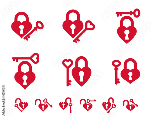 Heart shaped padlocks vecto...