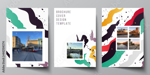 Vector layout of A4 format cover mockups design templates for brochure, flyer layout, booklet, cover design, book design, brochure cover, agency, corporate, business, portfolio, pitch deck, startup.