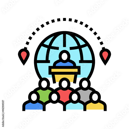 congress tourism color icon vector. congress tourism sign. isolated symbol illustration