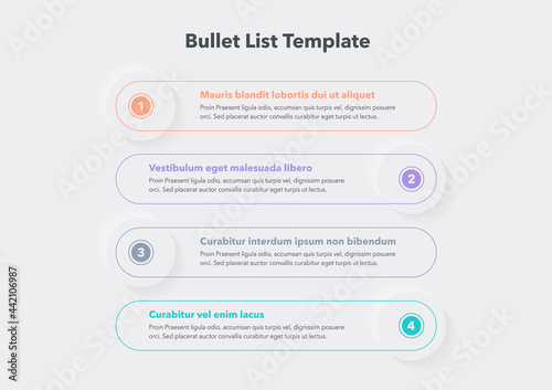 Modern infographic template for bullet list. Flat design, easy to use for your website or presentation.