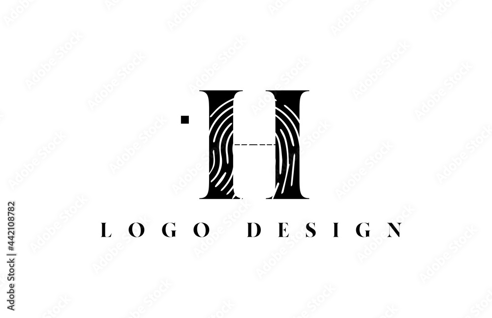 black and white H alphabet letter icon logo. Pattern design for company and business identity black and white H alphabet letter icon logo. Pattern design for company and business identity