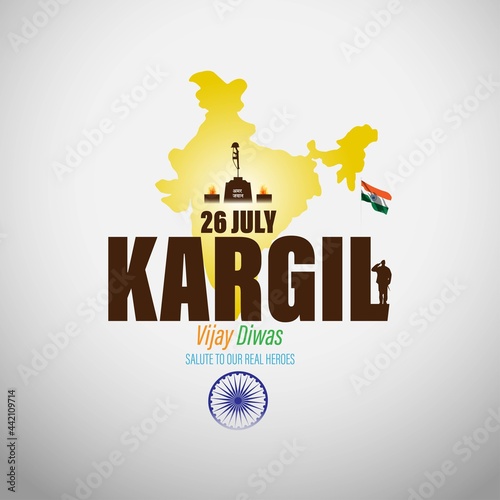 VECTOR ILLUSTRATION FOR 26 JULY VIJAY KARGIL DIWAS MEANS 26 JULY
