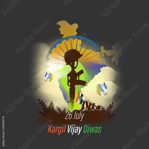 VECTOR ILLUSTRATION FOR 26 JULY VIJAY KARGIL DIWAS MEANS 26 JULY