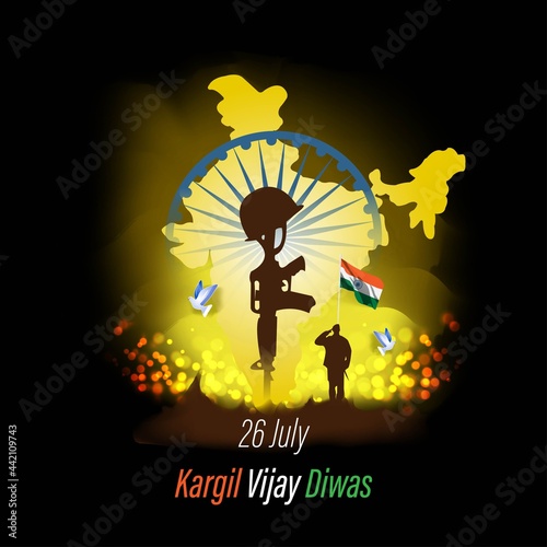 VECTOR ILLUSTRATION FOR 26 JULY VIJAY KARGIL DIWAS MEANS 26 JULY