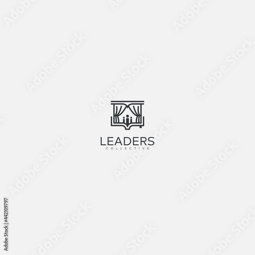 podcast show leaders book line art logo