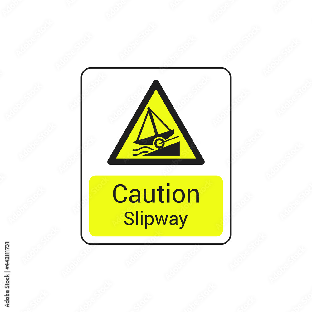 Warning slipway sign vector icon isolated on white background. Caution symbol modern, simple, vector, icon for website design, mobile app, ui. Vector Illustration Warning slipway sign vector icon isolated on white background. Caution symbol modern, simple, vector, icon for website design, mobile app, ui. Vector Illustration