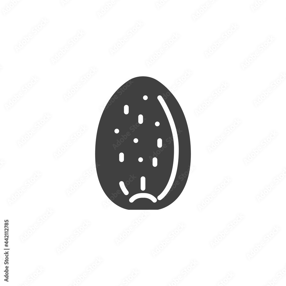 Almond shell vector icon Almond shell vector icon