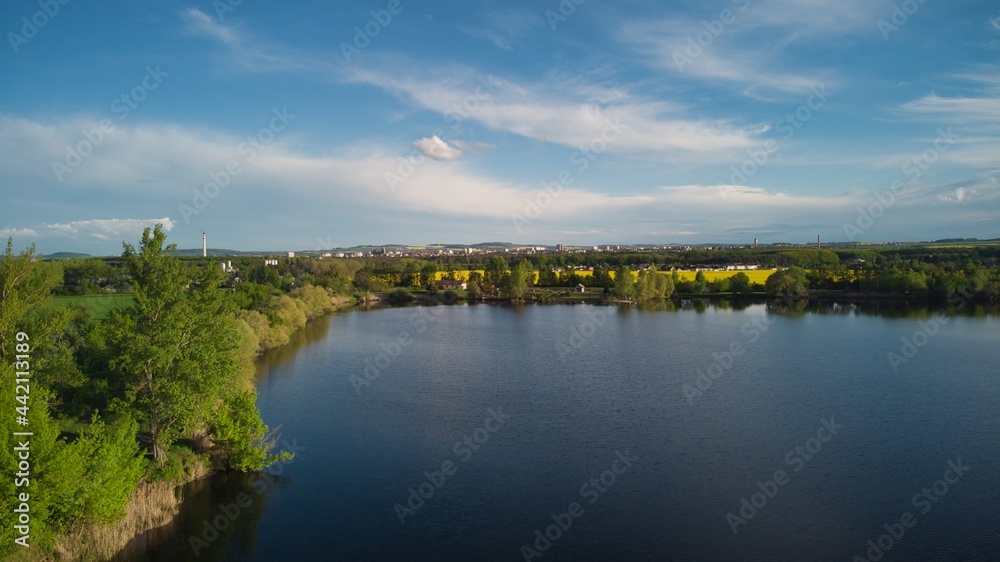 Hradistko lake from drone