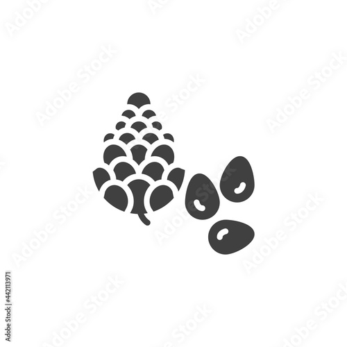 Pine nut seed vector icon