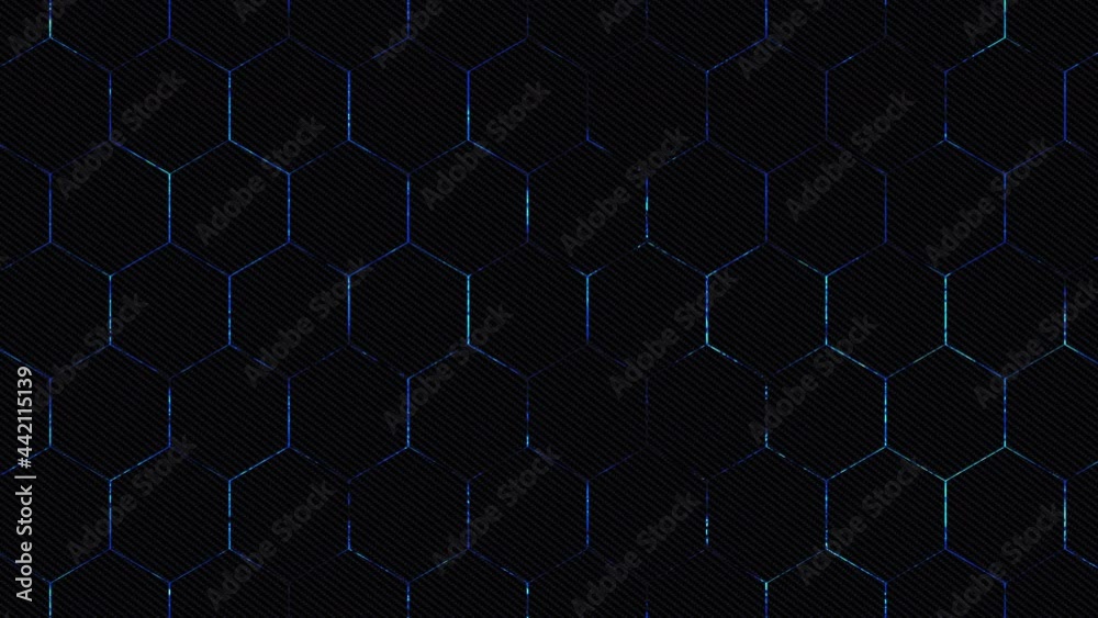 Abstract hexagon animation multicolor pattern 4K smooth concept