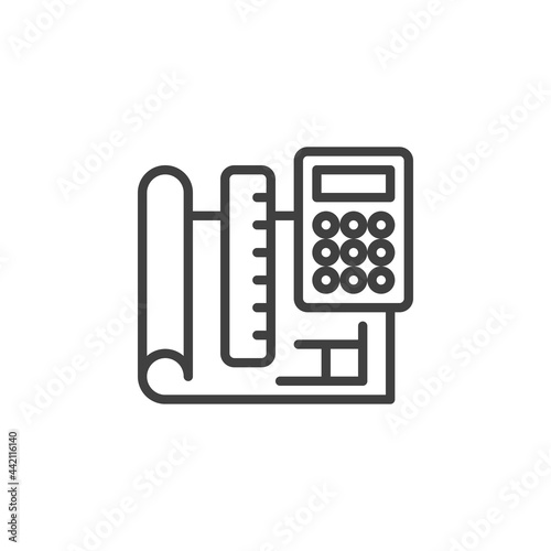 Engineering project plan line icon