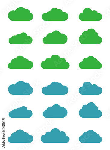 Cloud green blue icon