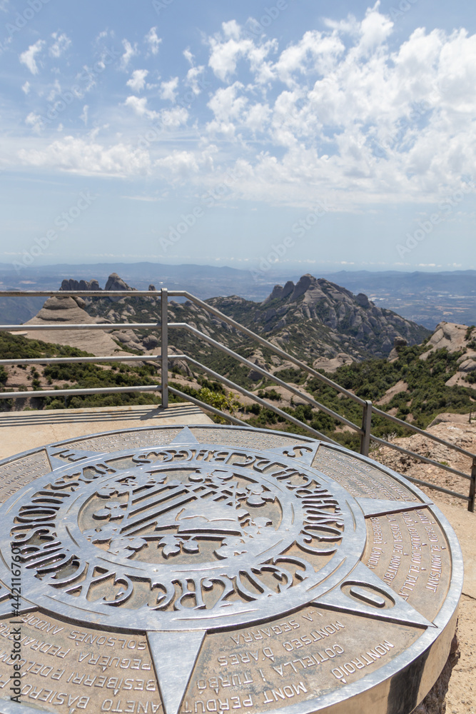 On the top of Sant Jeroni summit of Montserrat Mountain,  Catalonia, Spain.
