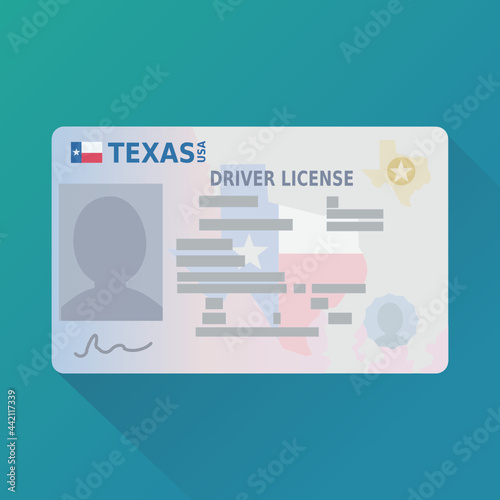 Texas driver's license (flat design)