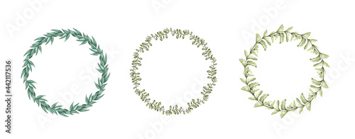 Floral wreath made of grass in circle