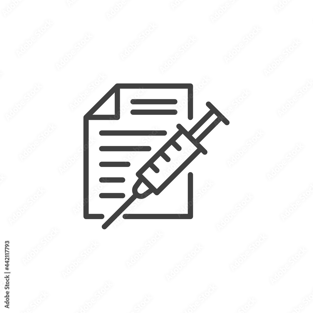 Vaccination certificate line icon Vaccination certificate line icon