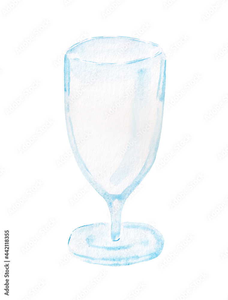 Obraz premium Watercolor image of wineglass for your design