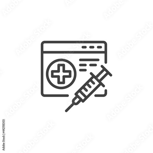 Vaccination schedule calendar line icon