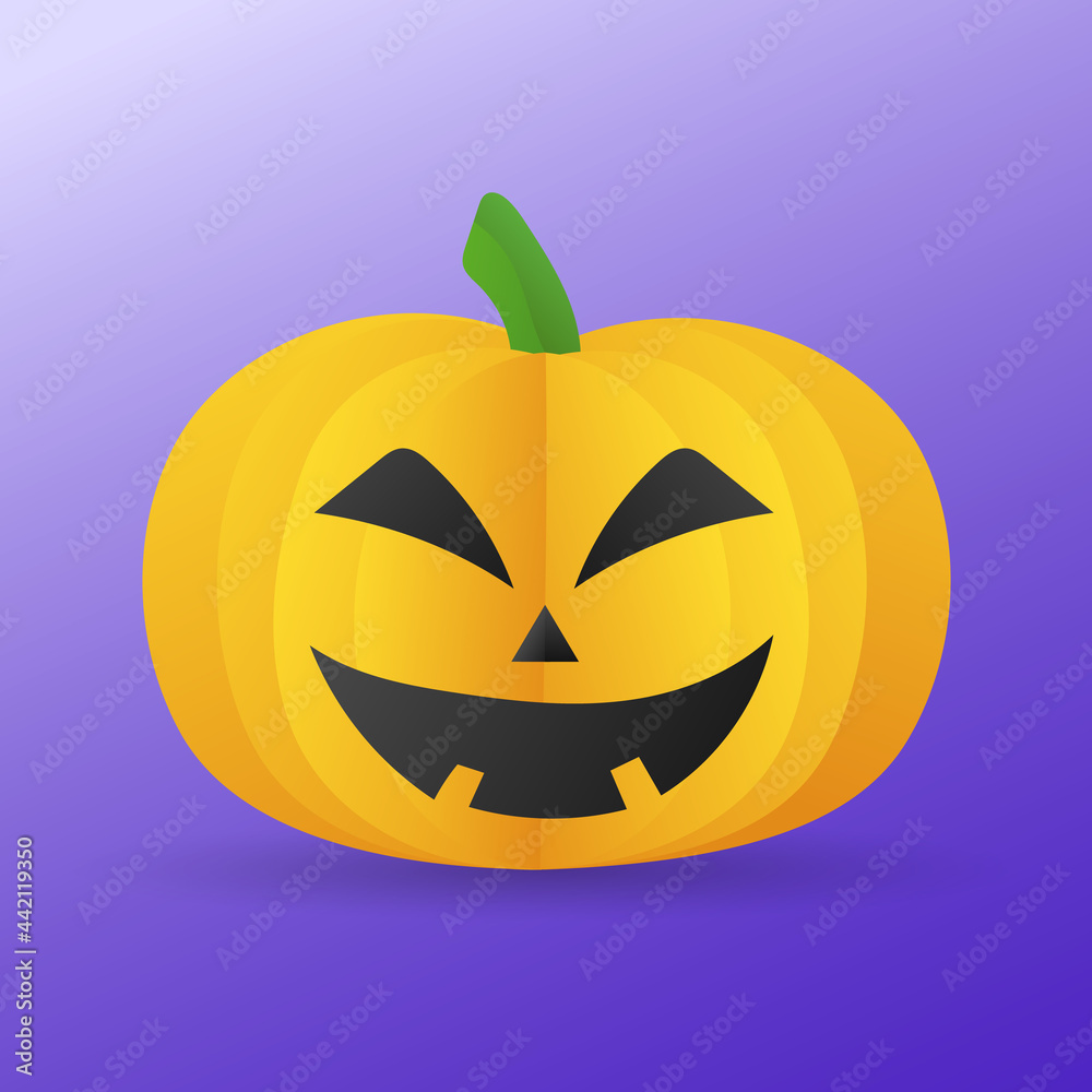 Pumpkin in Halloween day vector , isolated on purple background , vector illustration EPS 10 Pumpkin in Halloween day vector , isolated on purple background , vector illustration EPS 10