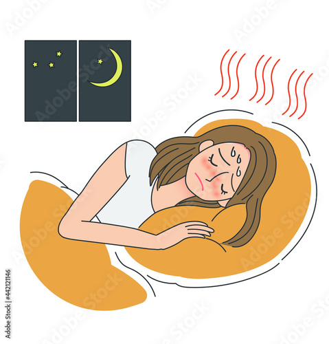 熱帯夜のイラスト