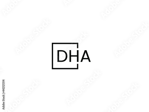 DHA Letter Initial Logo Design Vector Illustration