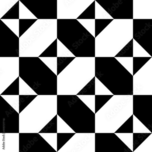 Squares and rhombuses checkered ornament. Vector simple shapes pattern. Geometric and checkered.
