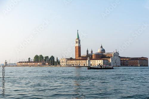 View of the Island St George opposite of the St Marc's Square in Venice, Italy on a beautiful morning