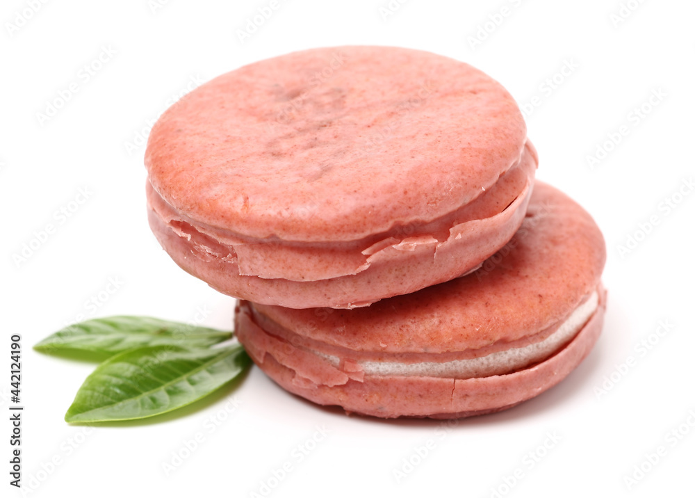 Strawberry filled pie on white background Strawberry filled pie on white background