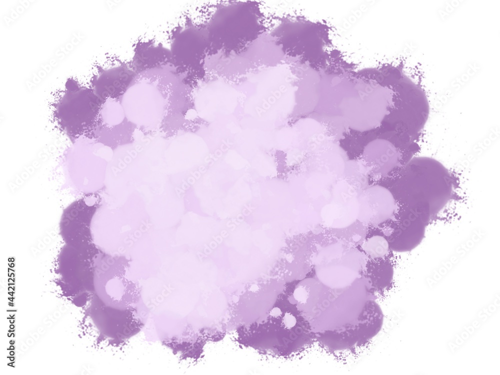 Abstract  violet watercolor on white background.This is watercolor splash.It is drawn by hand. Digital art illustration