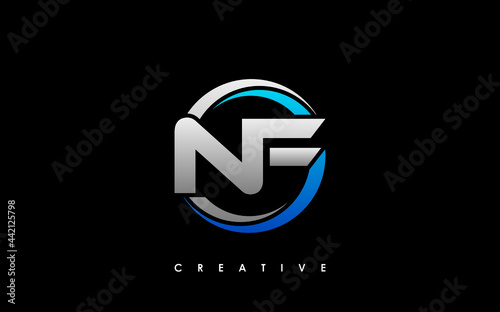 NF Letter Initial Logo Design Template Vector Illustration photo
