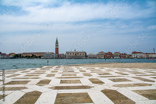 View form Saint George Island to the Saint-Marc Square in Venice, Italy photo