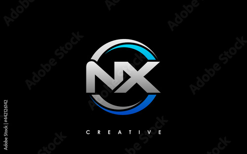 NX Letter Initial Logo Design Template Vector Illustration photo