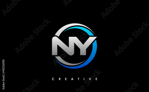 NY Letter Initial Logo Design Template Vector Illustration