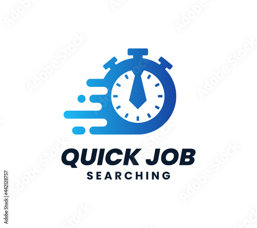Quick Job Logo Template Design. Fast tie vector illustration