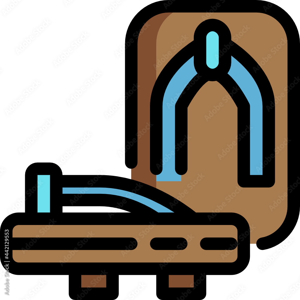 wooden sandals color outline icon wooden sandals color outline icon