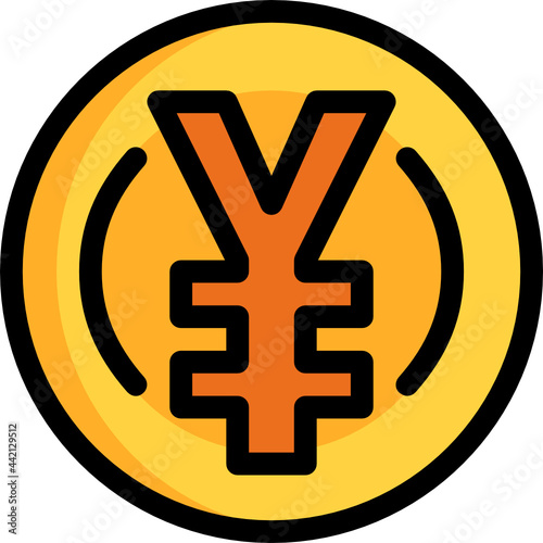 yen color outline icon