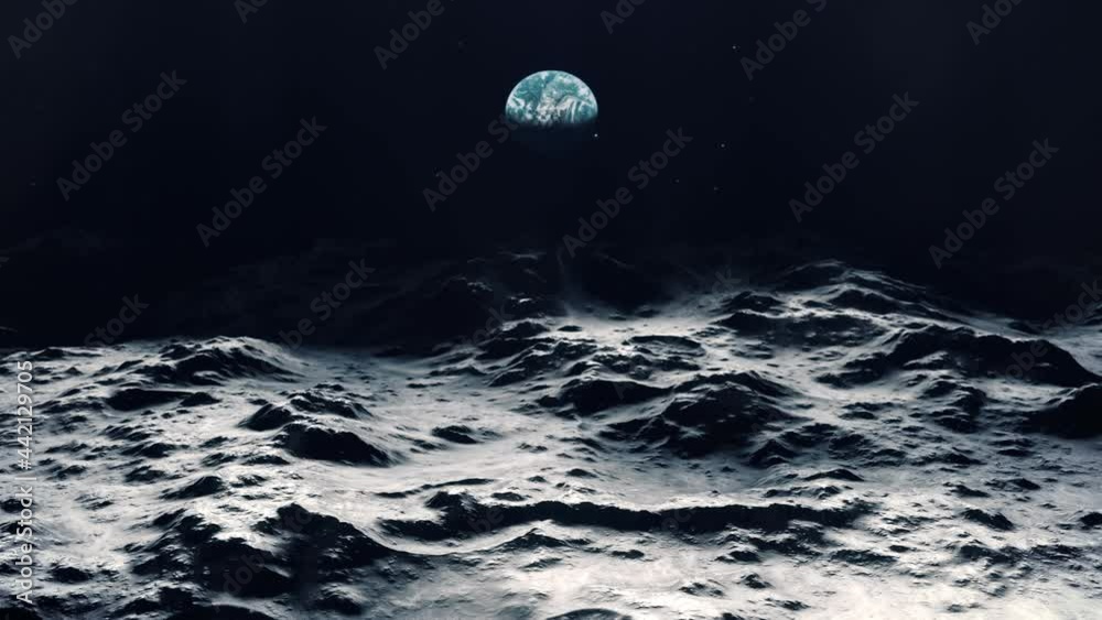 Bitcoin to the Moon - Massive Cryptocurrency Coin Moving Over the Lunar Surface Bitcoin to the Moon - Massive Cryptocurrency Coin Moving Over the Lunar Surface