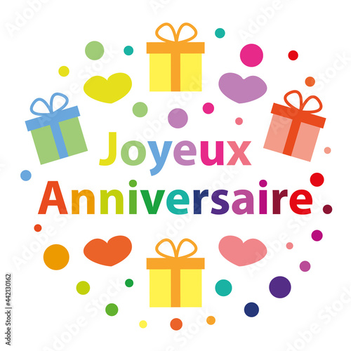 Carte colorée joyeux anniversaire. Illustration vectorielle.