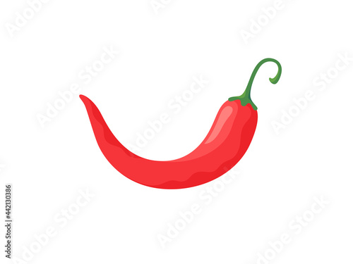 Red hot chili peppers pod isolated on white background. Cayenne hot spicy. Jalapeno icon. Vector illustration