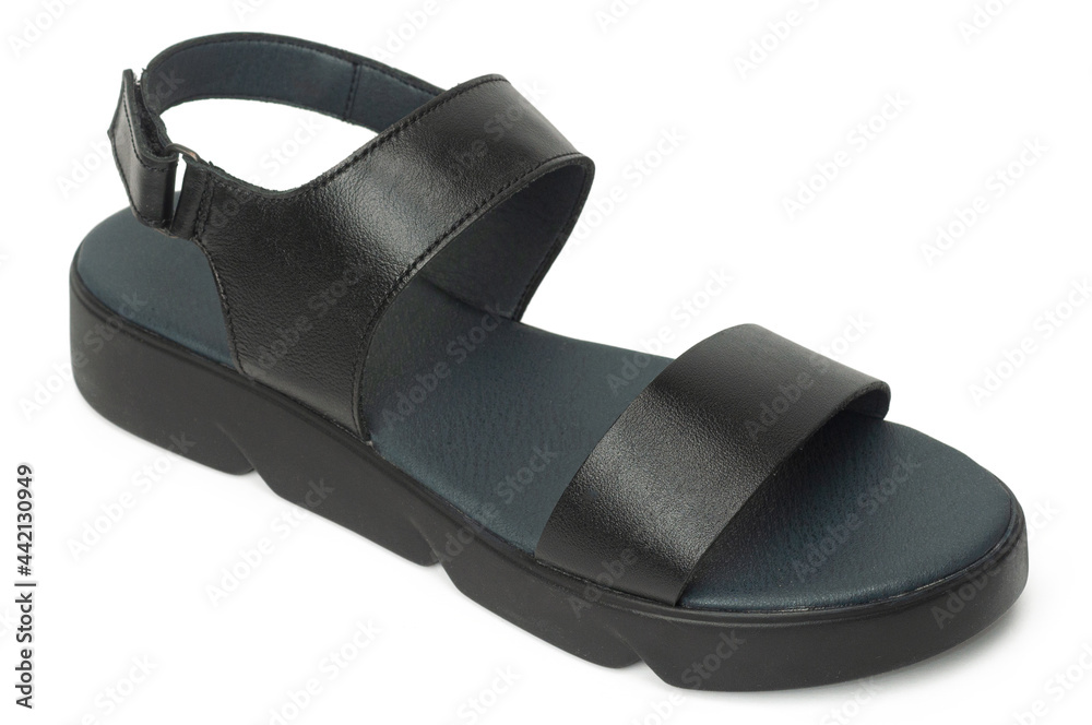 Black leather female sandals Black leather female sandals