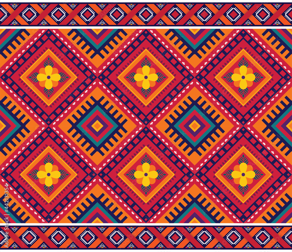 Ethnic pattern vector background. seamless pattern traditional, Design for background, wallpaper, Batik, fabric, carpet, clothing, wrapping, and textile.ethnic pattern Vector illustration.