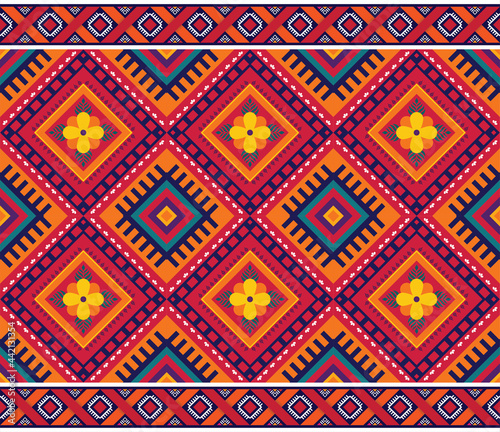 Ethnic pattern vector background. seamless pattern traditional, Design for background, wallpaper, Batik, fabric, carpet, clothing, wrapping, and textile.ethnic pattern Vector illustration.