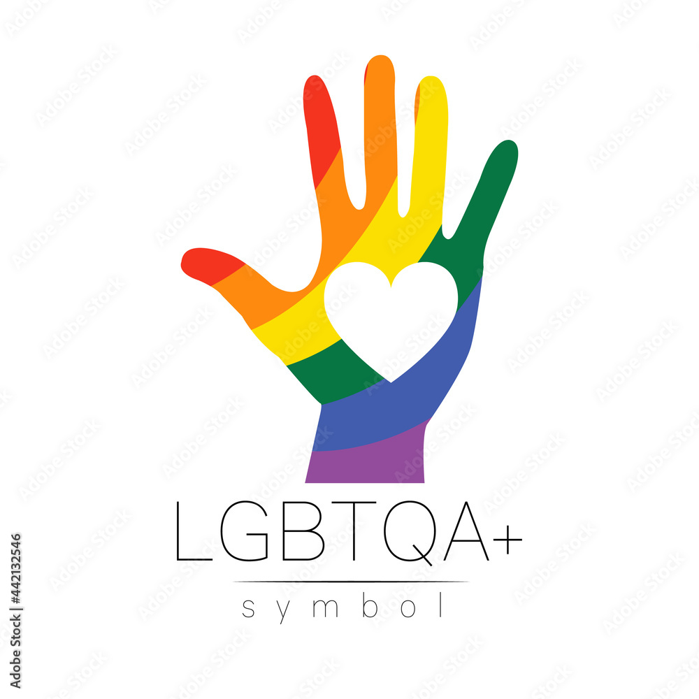 Vector LGBTQA logo symbol. Pride flag background. Icon for gay, lesbian, bisexual, transsexual, queer and allies person. Can be use for sign activism, psychology or counseling. LGBT logotype on white. Vector LGBTQA logo symbol. Pride flag background. Icon for gay, lesbian, bisexual, transsexual, queer and allies person. Can be use for sign activism, psychology or counseling. LGBT logotype on white.