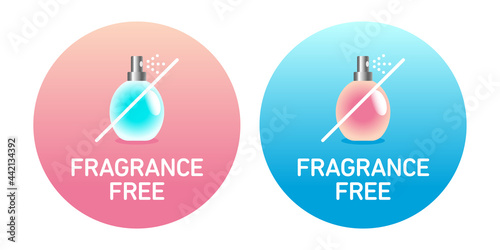 Fragrance free round badge vector design, perfume bottle