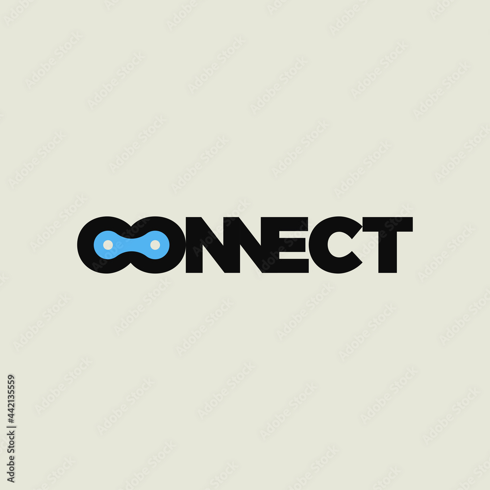 Connect typography graphic design vector illustration Connect typography graphic design vector illustration