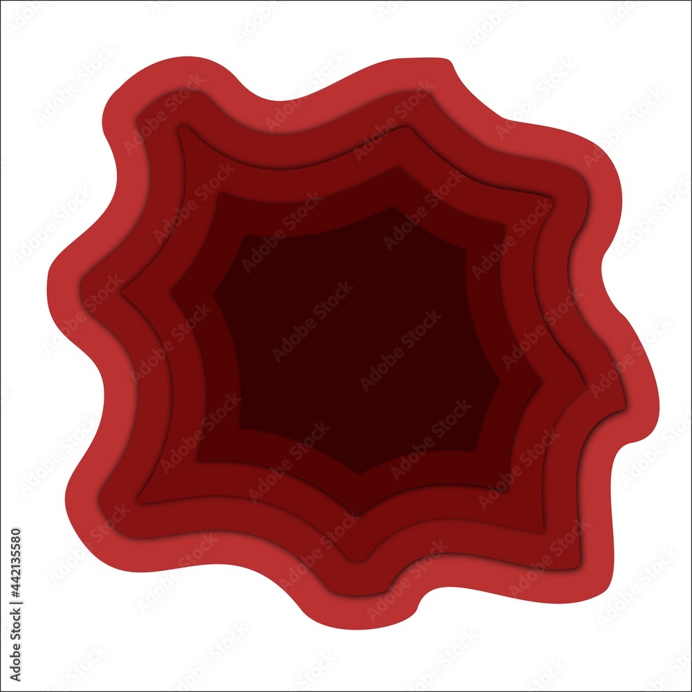 Paper cut style background with red ribbon Paper cut style background with red ribbon