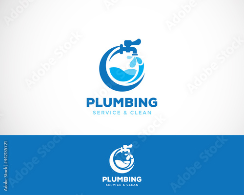 Plumbing logo creative service and clean vector illustration