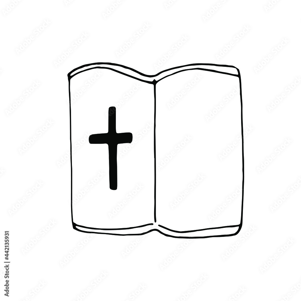 Doodle bible.Line art hand drawn vector element. Doodle bible.Line art hand drawn vector element.